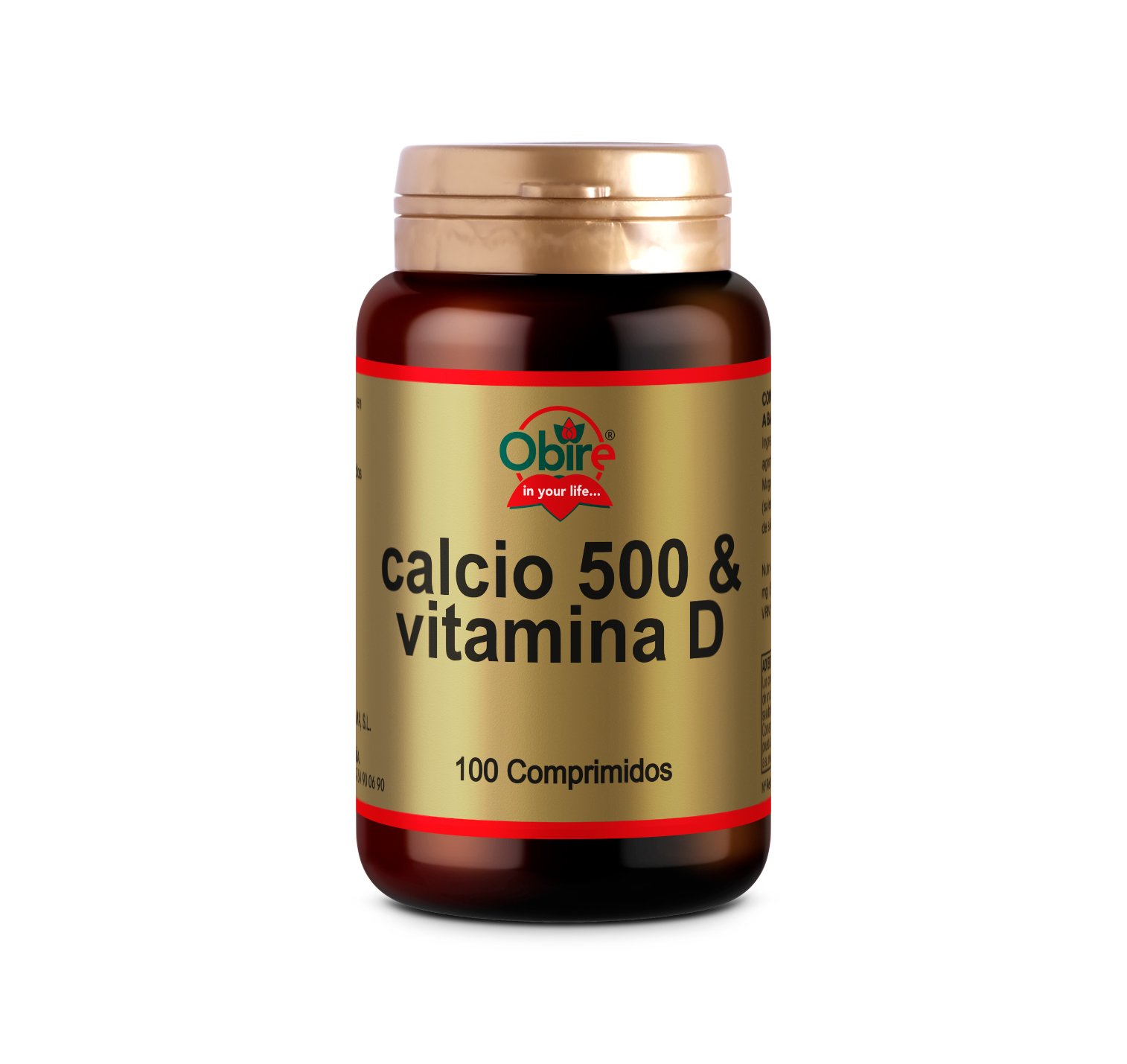 Cálcio 500 + Vitamina D 100 Comprimidos Obire