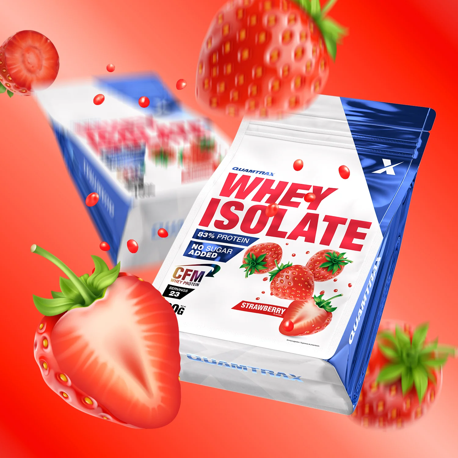 Whey Isolate 700g Quamtrax - Morango