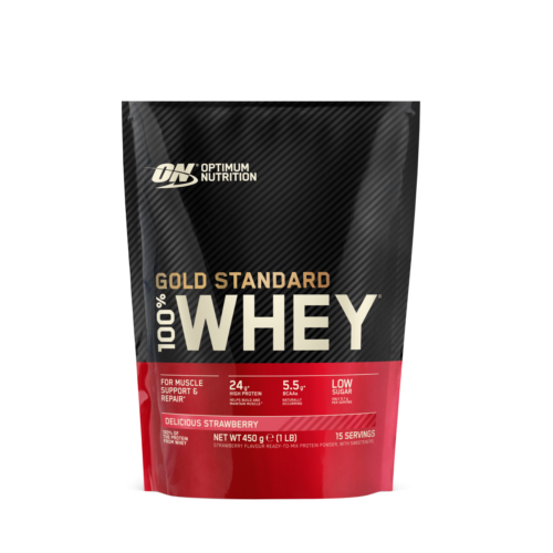 100% Whey Gold Standard 450g Optimum Nutrition - Delicious Strawberry