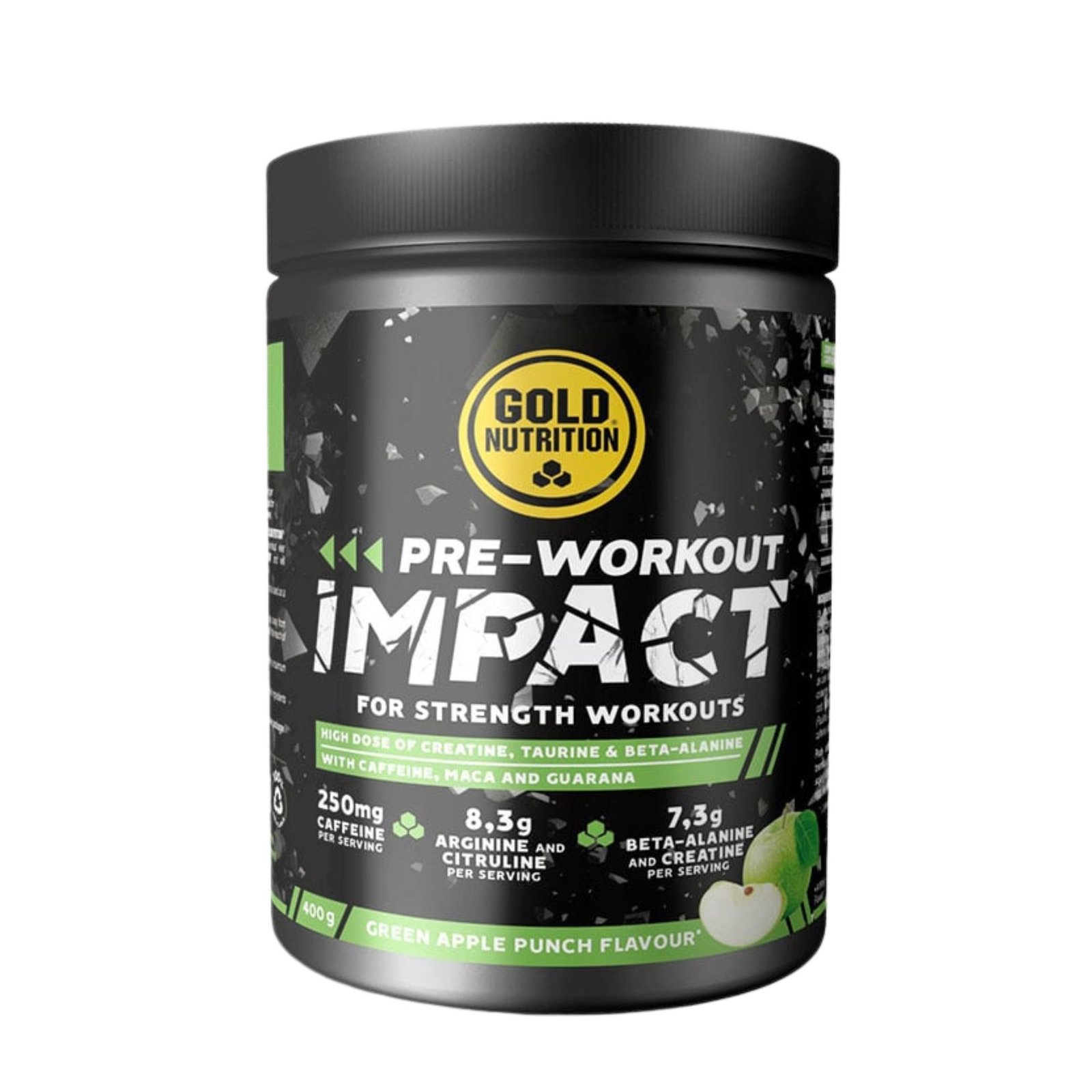 Pre-Workout Impact 400g Gold Nutrition - Green Apple