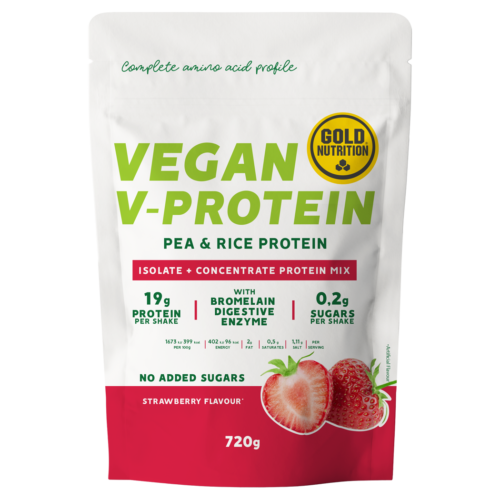 Vegan V-Protein 720g Gold Nutrition - Morango
